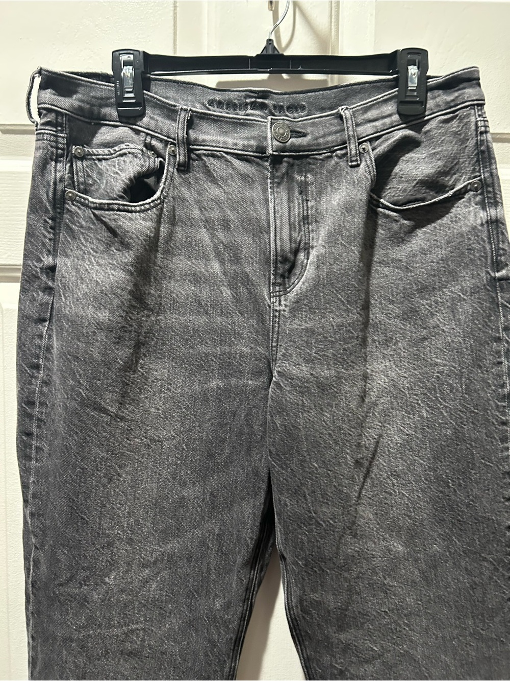 American Eagle Women's 90's Bootcut Faded Black Denim Jeans Size 14 Regular - Picture 4 of 7